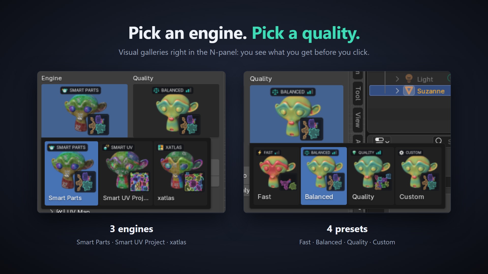 Engine and quality galleries