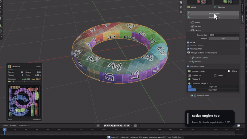 xatlas engine on a torus