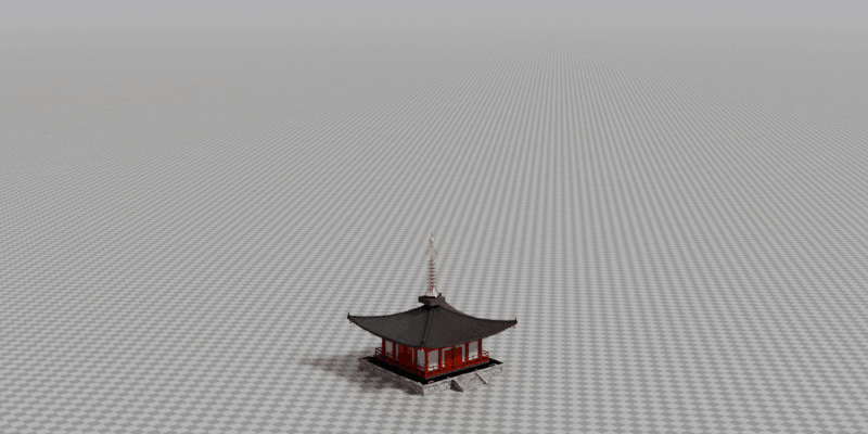 A pagoda growing from one to seven floors